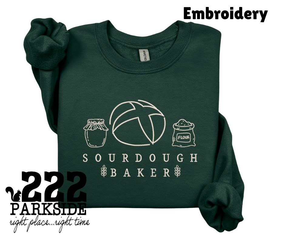 Sourdough Baker embroidery sweatshirt