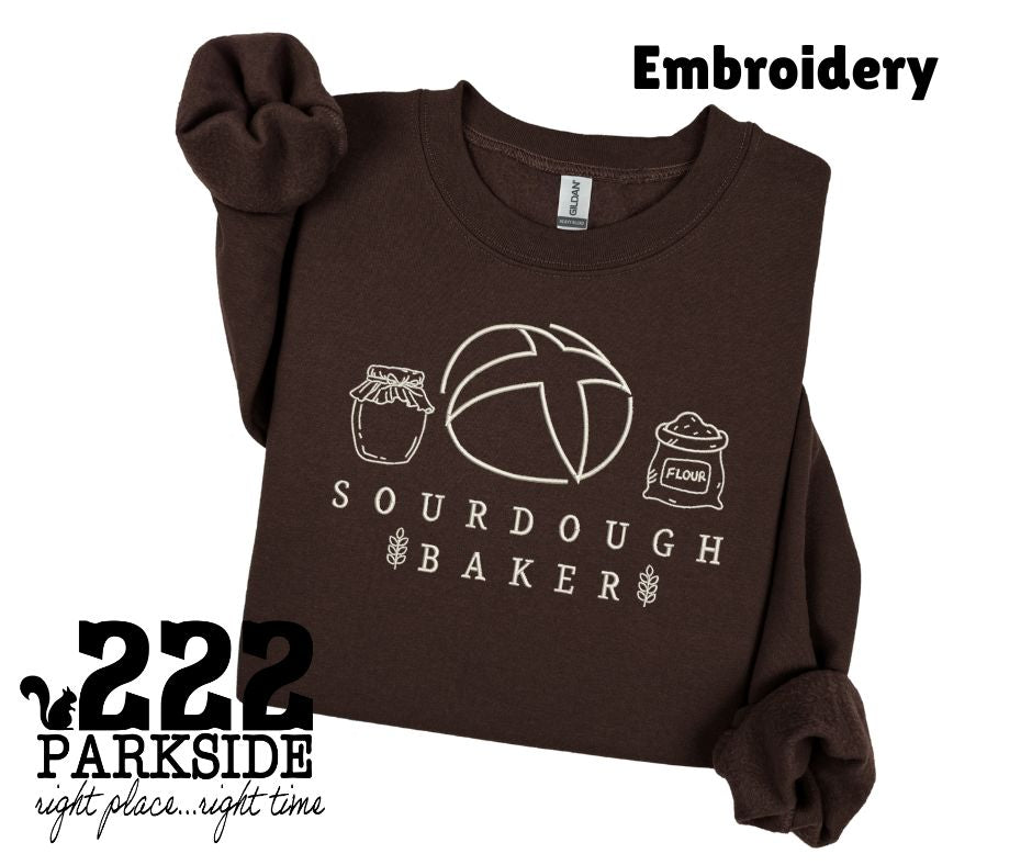 Sourdough Baker embroidery sweatshirt